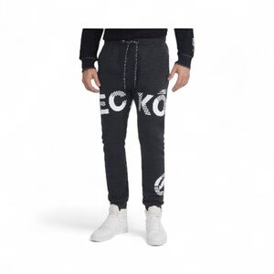 New Men’s Ecko Unltd Sweatpants Black Heather Fleece Joggers Size Large